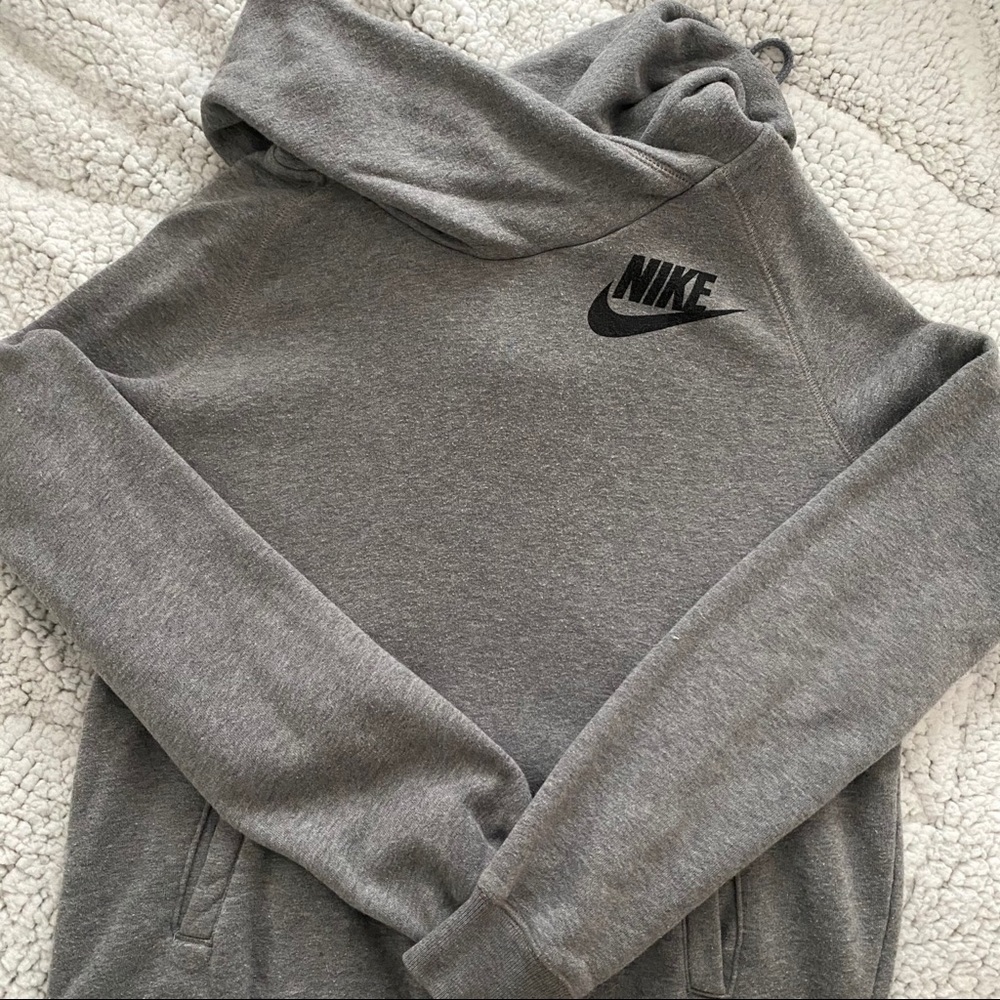 NIKE Gray Funnel Neck Hoodie